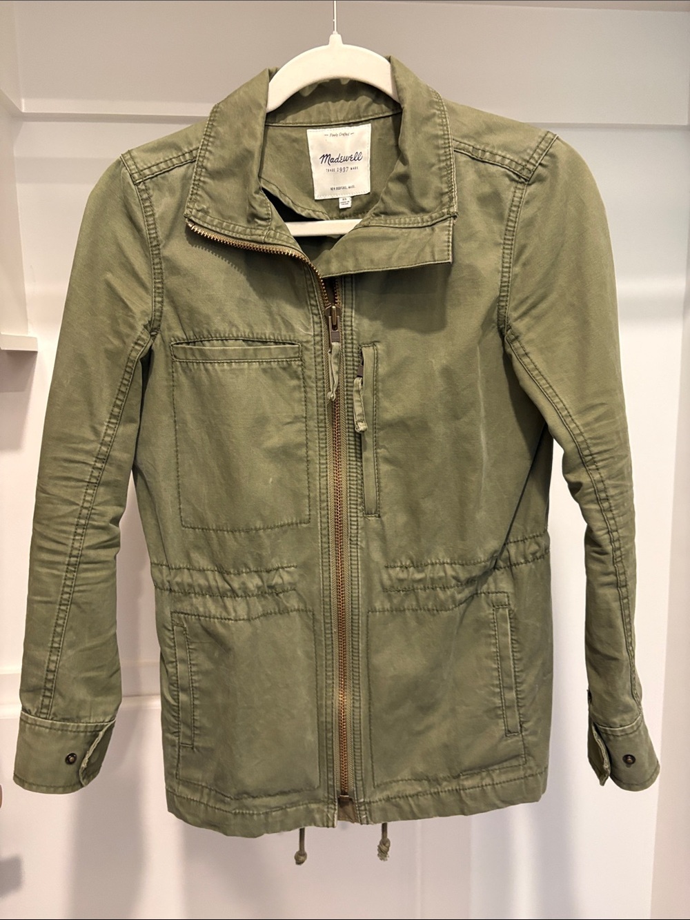 Madewell Olive Green Zip-Front Utility Jacket